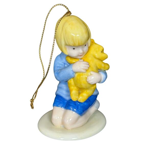 Disney Christopher Robin Pooh Bear "How I Do Love You" Porcelain Ornament! - Picture 4 of 5